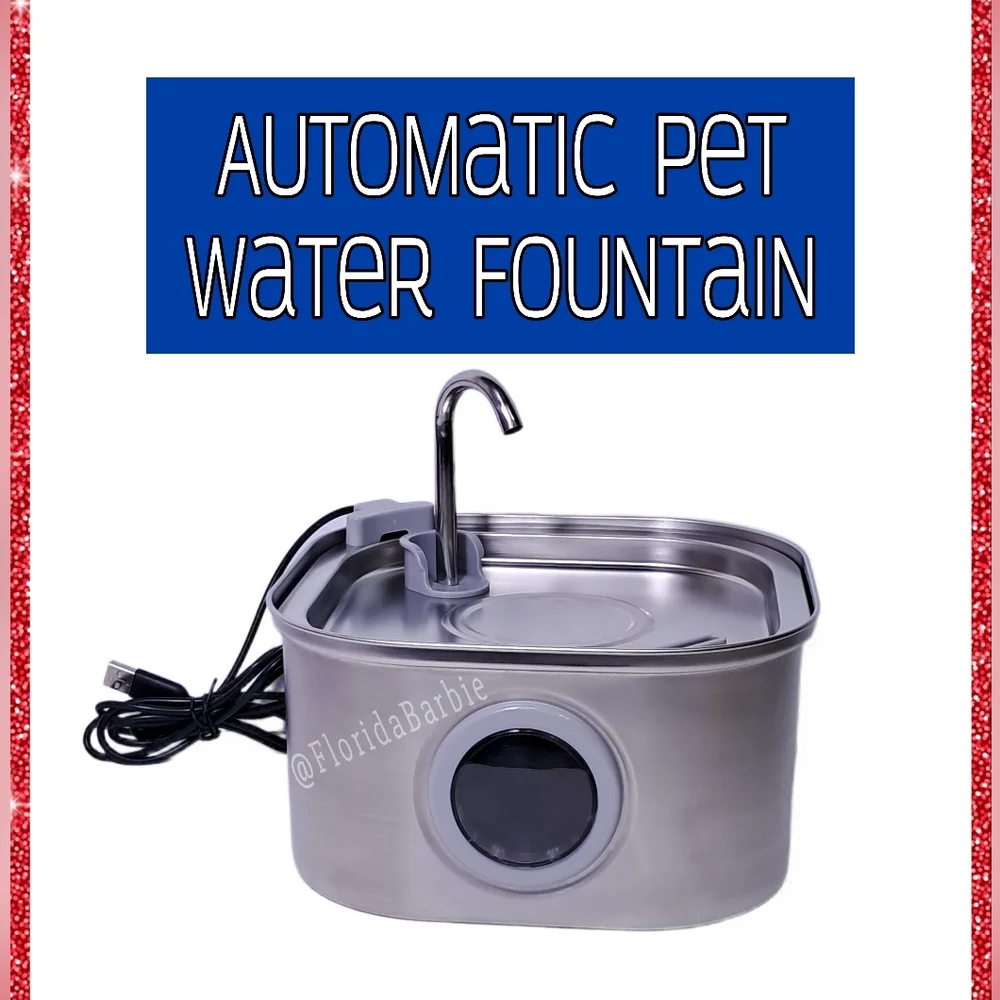 Pets Water Bowl Fountain Stainless Steel Automatic Indoor Cat Dog Small Pet Bowl
